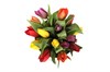 15 тюльпанов микс в белой шляпной коробке - фото 6574