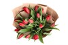 Букет 15 тюльпанов в крафтовой бумаге, красные - фото 6840