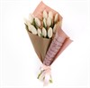 Букет 15 тюльпанов Слова любви, белые - фото 7825