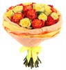 Букет 25 роз, желто-оранжевый микс - фото 8001
