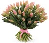 Букет 51 королевский тюльпан, жемчужные - фото 8222